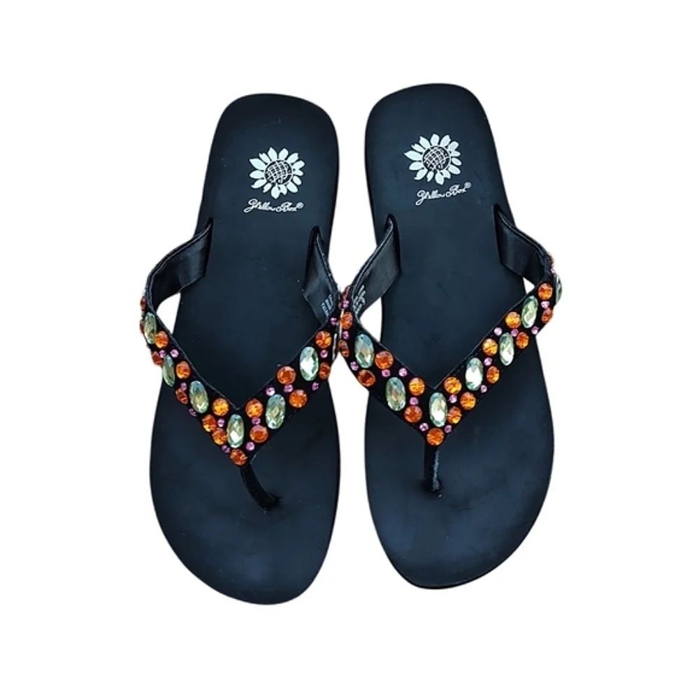 Yellow Box Valencia Rhinestone Sandals - Picture 1 of 2